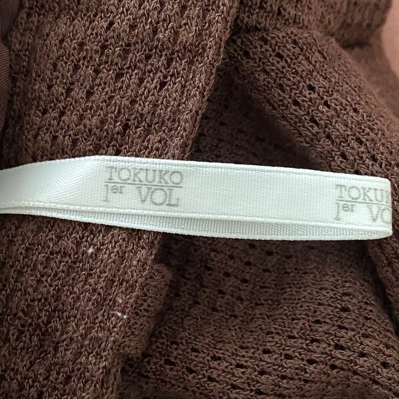 TOKUKO 1er VOL Brown Waffle Pants Made in Japan 24" Waist Hi Rise Wide Leg - Picture 7 of 13